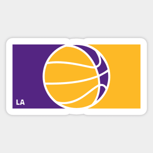 Los Angeles Basketball Purple Yellow Sticker